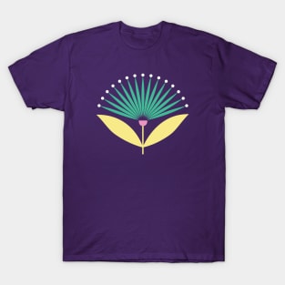 Art deco fan flower in pastel turquoise T-Shirt